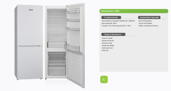 Frigorifer  Ecolux - ECO 319FF - Image 2