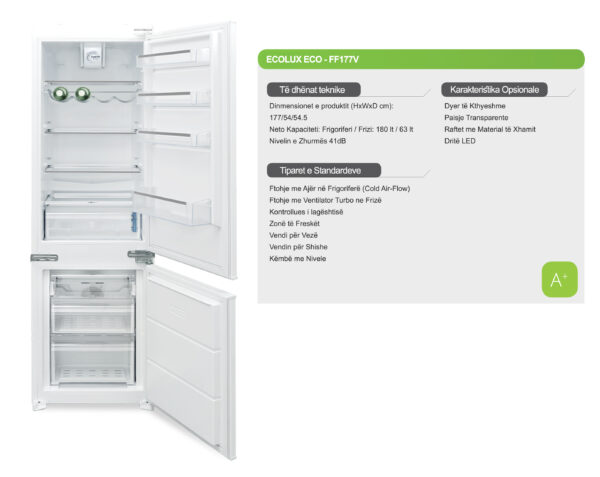 Frigorifer Montues 177cm Low Frost Ecolux - ECO FF177V - Image 2