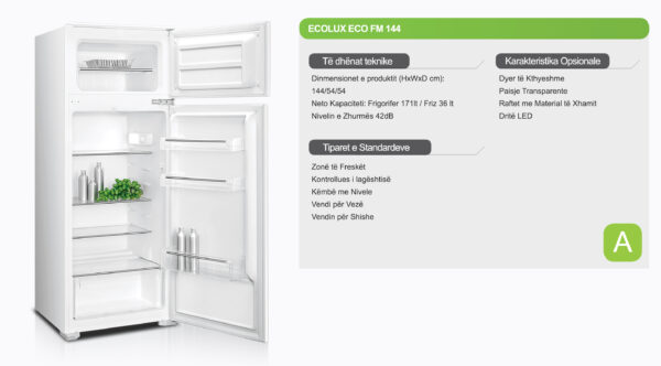 Frigorifer Montues 144cm Ecolux - FM144 - Image 2