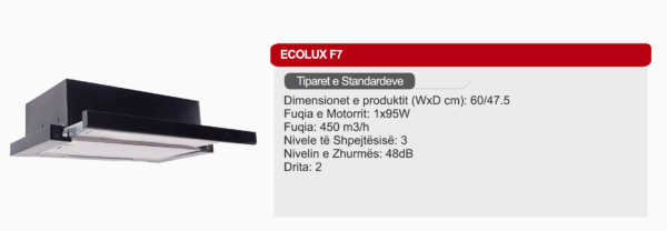 Aspirator Ecolux - F5 BLK - Image 2