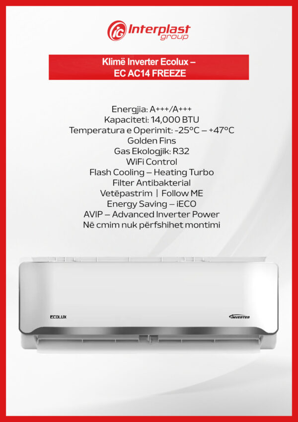 Klimë Inverter Ecolux 14BTU - EC AC14 FREEZE - Image 2