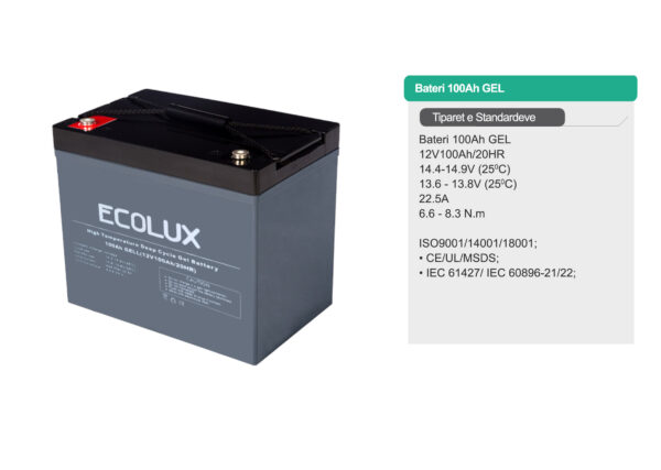 Bateri Ecolux - 100Ah GELL - Image 2