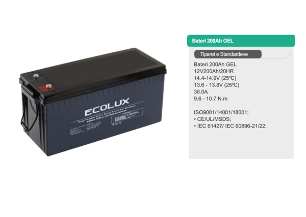 Bateri Ecolux - 200Ah GELL - Image 2