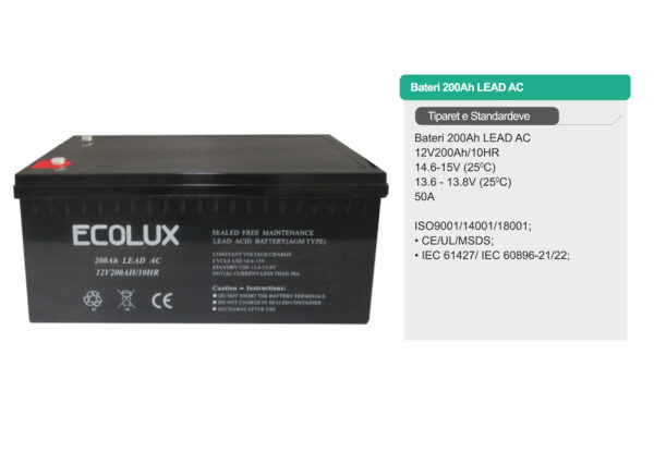 Bateri Ecolux – 200Ah LEAD AC - Image 2