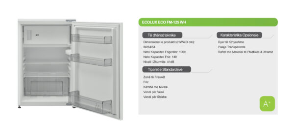 Frigorifer Montues Ecolux - ECO FM125 WH - Image 2