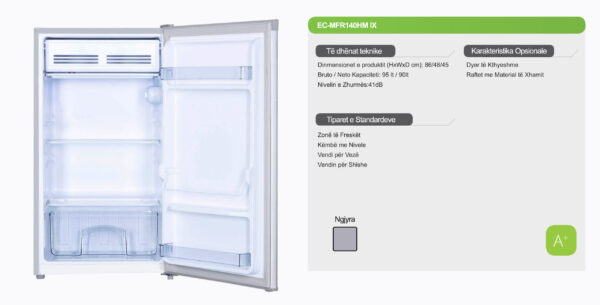 Frigorifer A+ 95LT Ecolux – EC MFR140HM WHT - Image 2