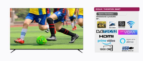 4K Smart Tv Ecolux 65″(145.3cm) – EC65T2 Smart TV - Image 2