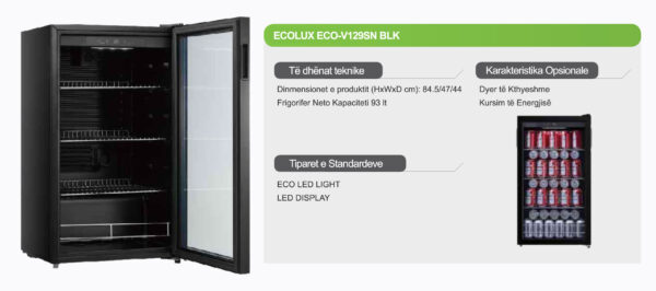 Frigorifer Ecolux për pije - ECO V129SN BLK - Image 2