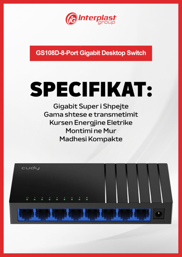 Cudy Port Gigabit Desktop Switch - GS108D-8- Port - Image 2