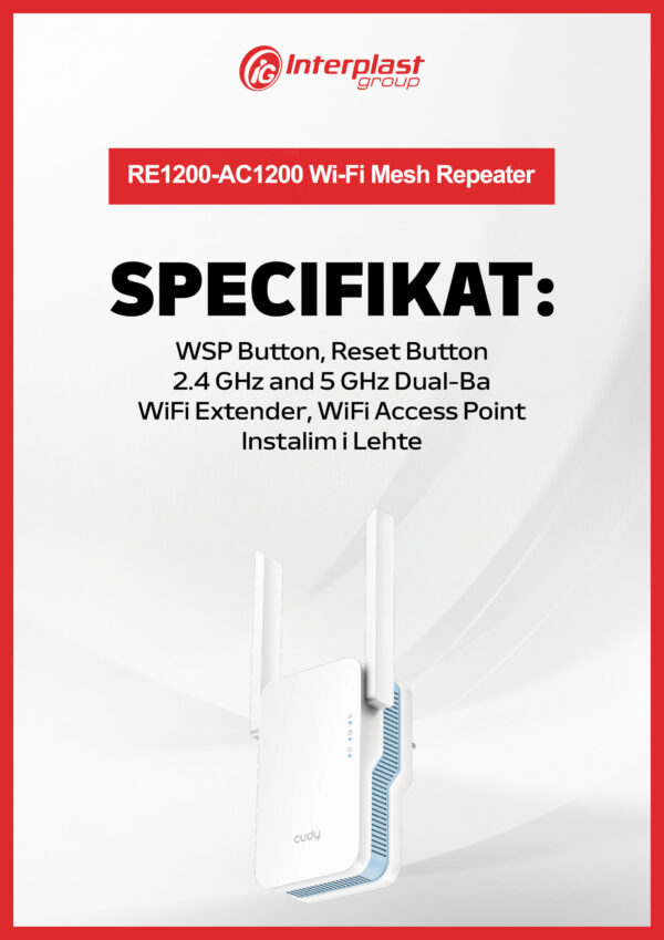 Cudy Dual Band Range Extender - RE1200-AC1200 - Image 2