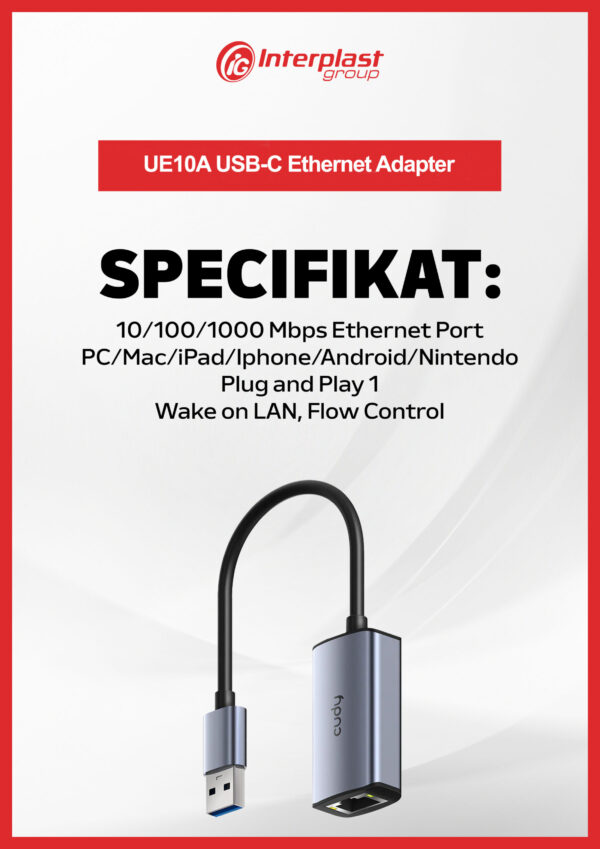 Cudy USB-C to Ethernet Adapter – UE10A - Image 2