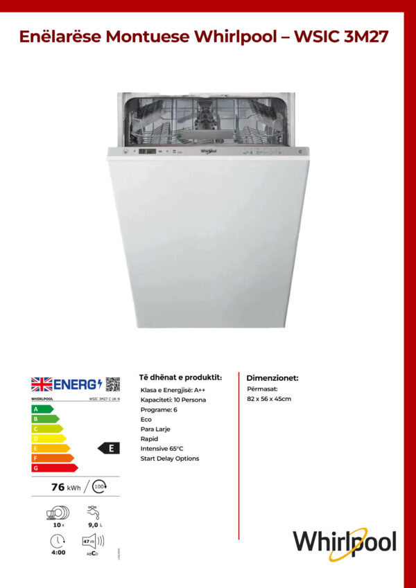 Enëlarëse Montuese Whirlpool - WSIC 3M27 - Image 2