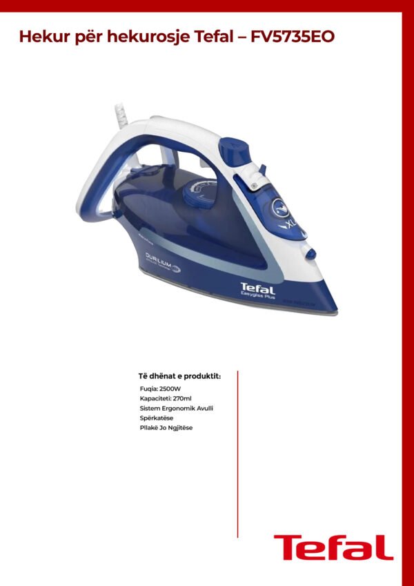 Hekur për hekurosje Tefal – FV5735EO - Image 2