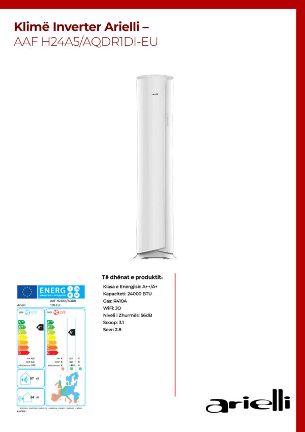 Klimë Inverter Arielli - AAF H24A5/AQDR1DI-EU - Image 2