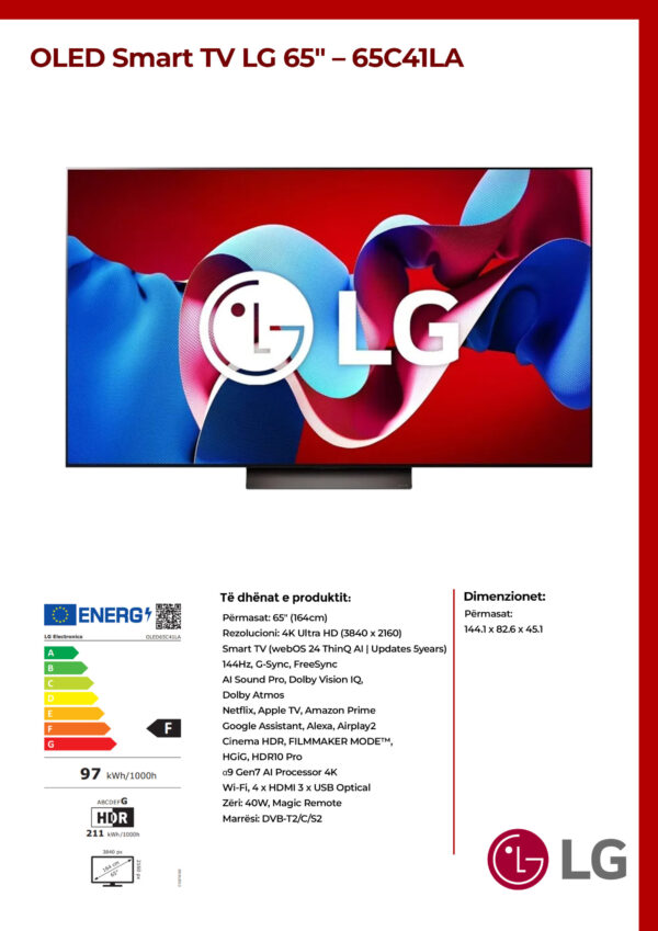 OLED Smart TV LG 65" - 65C41LA - Image 2
